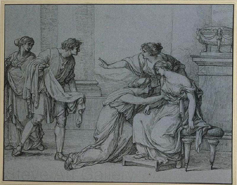 Angelika Kauffmann Ohnmacht der Julia, Gattin des Pompeius als sie dessen blutbefleckte Tunika erkennt Spain oil painting art